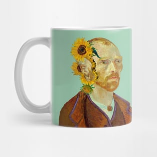 Surreal Symphony: Van Gogh's Sunflowers from a Severed Ear Mug